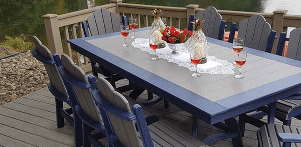 Dark Grey Daisy Chairs and Rectangular Table - Outdoor polywood