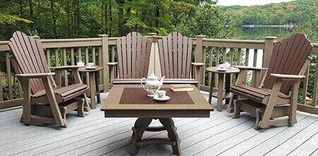 Polywood outdoor furniture - Brown Gliders, Dining Tables, and Chat Table