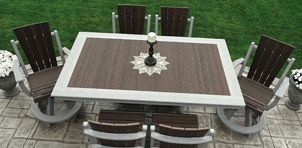 Outdoor polywood furniture - Rectangle Counter Table and Daisy Chairs